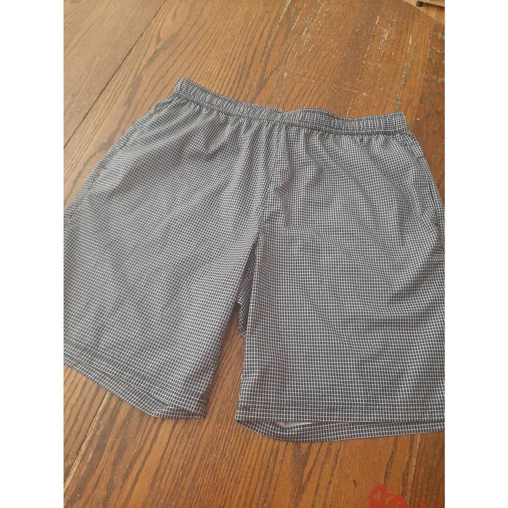 Men Large Grandslam Blue White Elastic Drawstring Waist Quick Dry Shorts Pockets